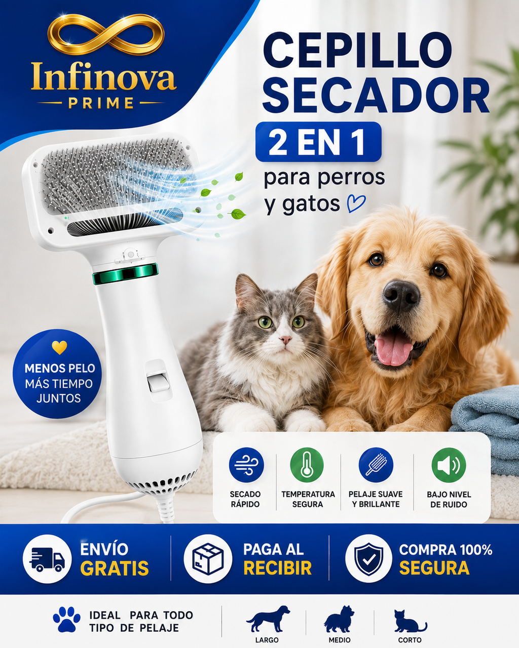 Cepillo secador para mascotas™