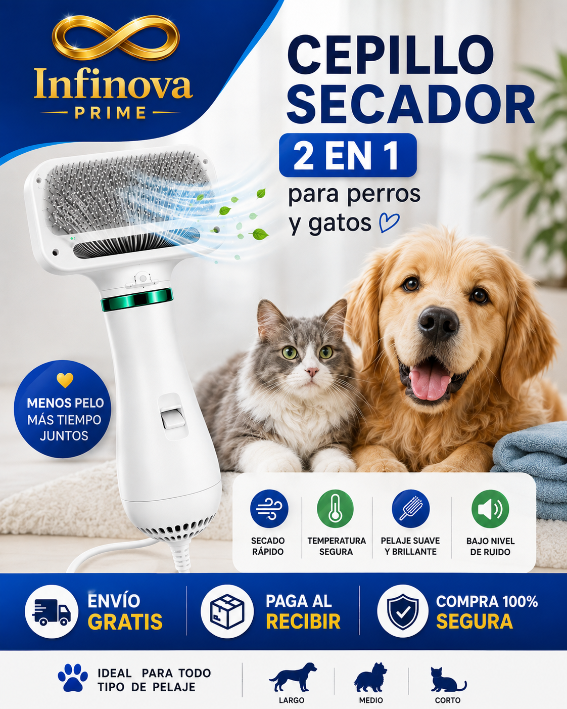 Cepillo secador para mascotas™